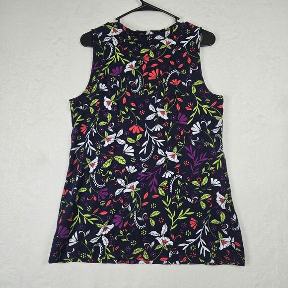 Jones New York Floral Sleeveless Top Womens Size Medium Button detail 0669 - Picture 2 of 8